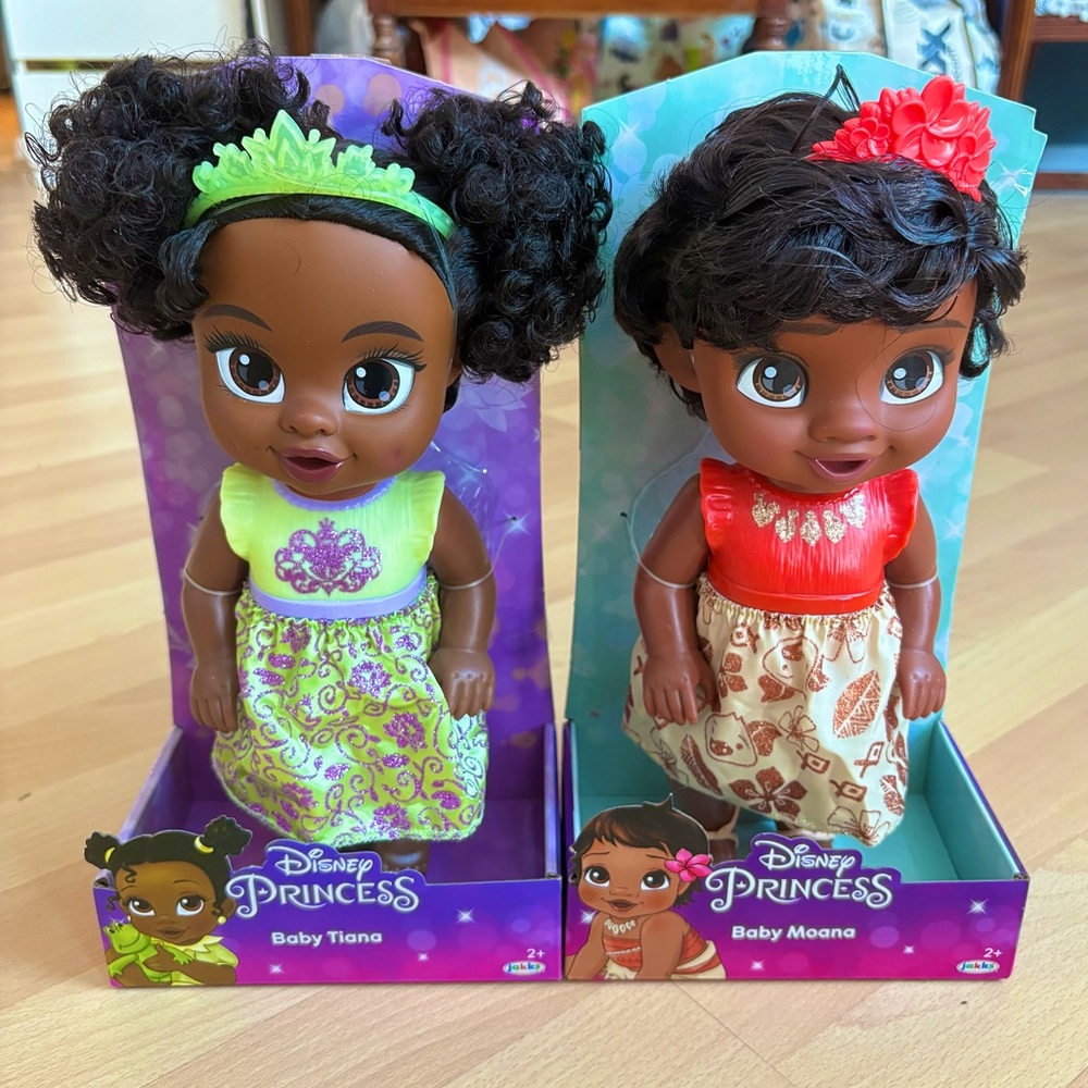 Disney Princess Baby Tiana & Baby Moana Doll Set NEW